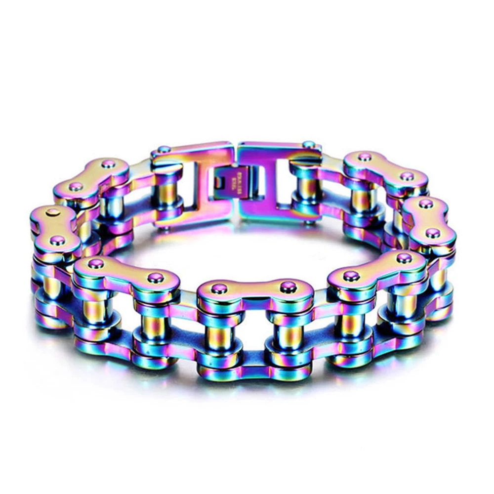 AliExpress GD-KSN Mens Weight Bracelets, Multicolor Motorcycle Biker Bicycle Chain Link Bracelets For Men/Women,Punk Stainless Steel Jewelry