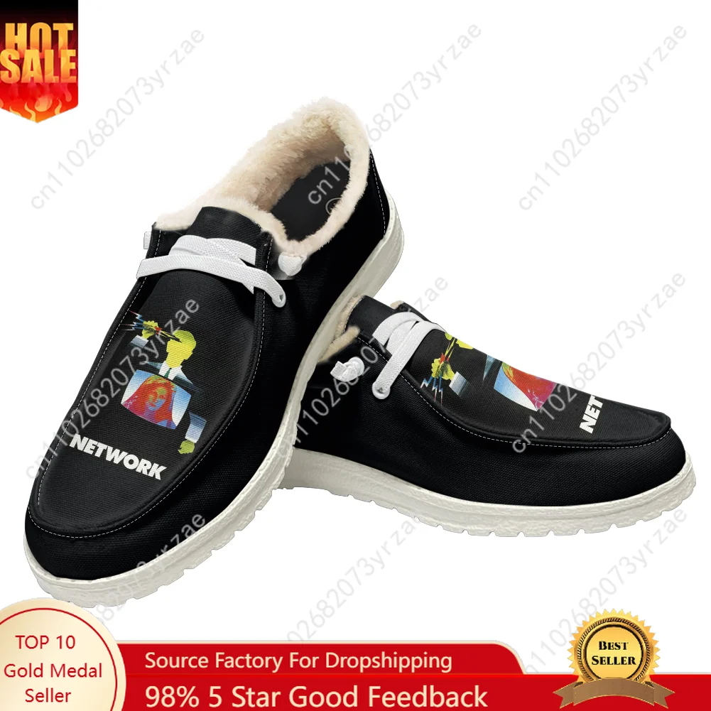 

Network Plush Flat Shoe Men Women Teenager Warm Shoe Indoor Outdoor High Quality Fashion Lightweight Shoes Custom Made Footwear