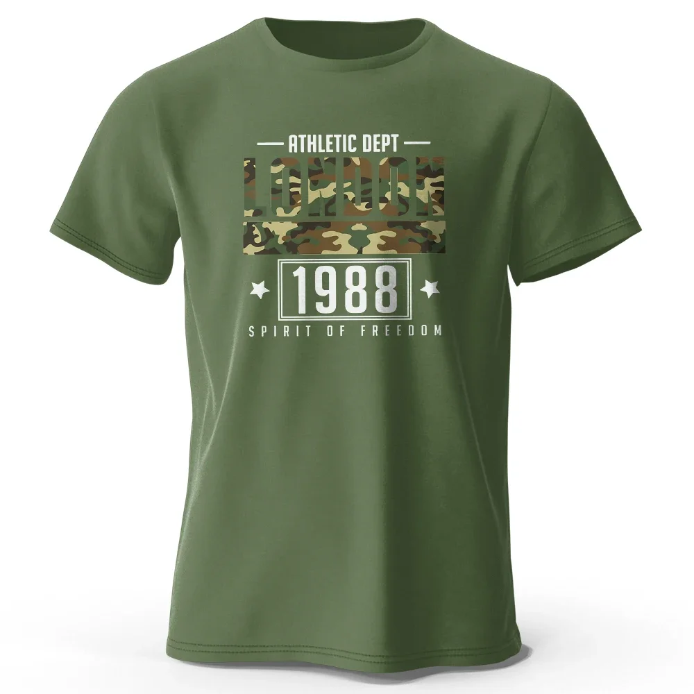 London rthletic dept 1988 bedruckte Herrenmode T-Shirt Baumwolle übergroße Kurzarm-T-Shirts für den Sommer