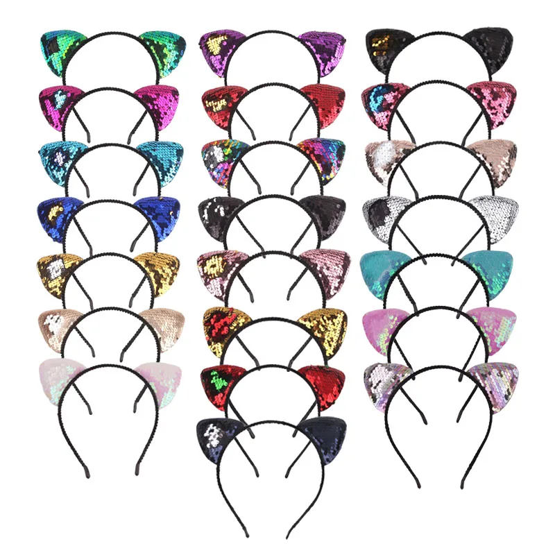 

1 шт., повязка на голову с милыми кошачьими ушками для девочек, милые уши с блестками, подходит для ролевых игр, реквизит для фотосессии, праздничная одежда, аксессуары для волос