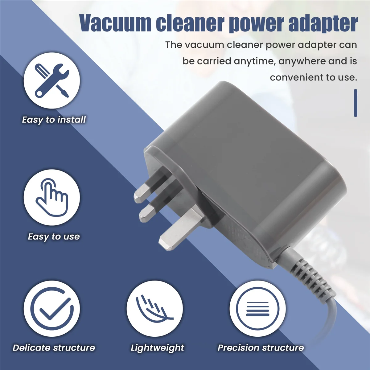 Charging Adapter Adapter 26.1V for Dyson V6 V7 V8 Cord Free-Handhelds Stick Vacuum Power Supply Cord Charger,UK Plug
