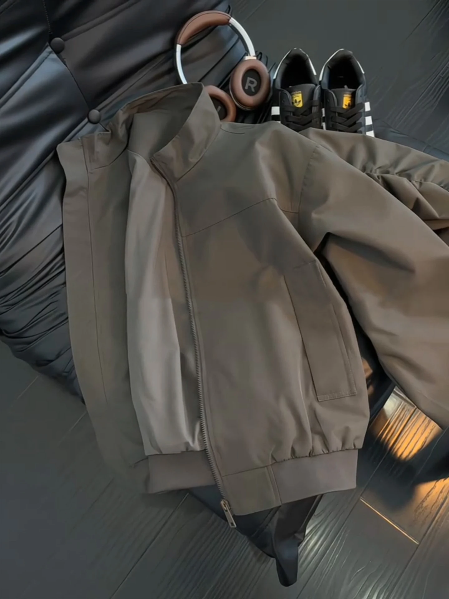 

Мужская куртка-бомбер Cleanfit American Style для весны и осени, с высоким воротником, бейсбольная куртка, защитная одежда