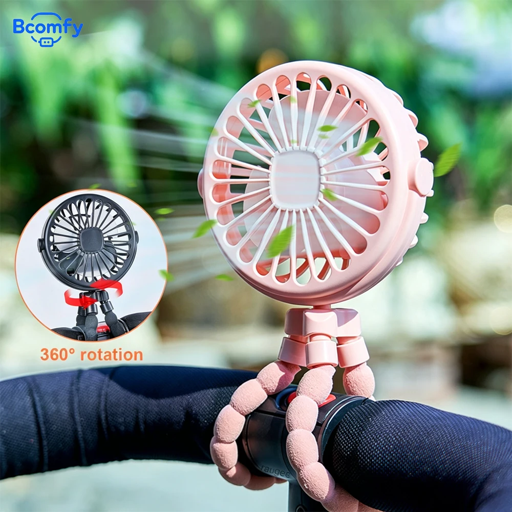 

Portable Baby Stroller Mini Fan USB Rechargeable Outdoor Octopus Mini Fan 3 Speed Wind 360° Rotate Flexible Tripod Cooling Fan