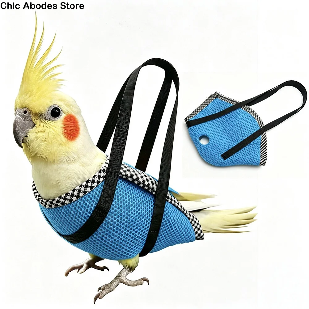 Breathable Mesh Parrot Hand Carrier Bag Windproof Comfortable Bird Vest Travel Bag Portable Soft Fabric Bird Outing Backpack