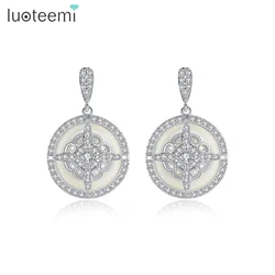 LUOTEEMI Elegant Noble Design with Big Imitation Pearl Drop Earring Fashion Bridal Wedding Stunning Accessories Christmas Gifts