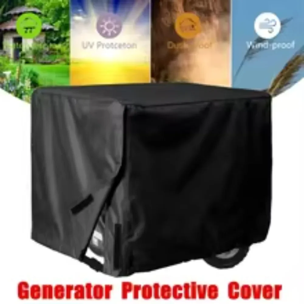 Durable Waterproof Generator Cover Universal Fit 5500-15000W Outdoor Protector Black