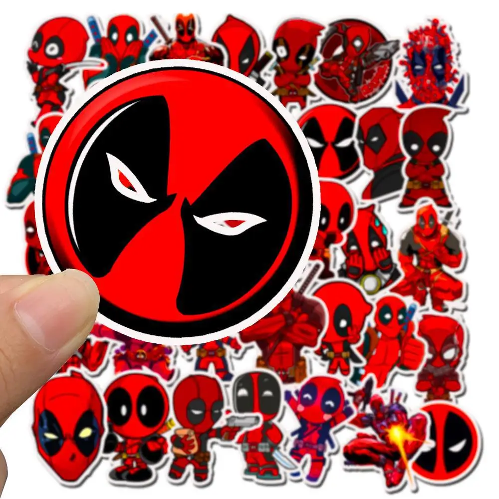 Pegatinas de dibujos animados de Disney Deadpool para funda de teléfono, equipaje, monopatín, portátil, calcomanías impermeables, juguete para