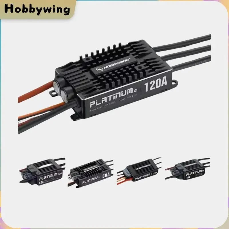 Hobbywing-電子スピードコントローラー,プラチナ,ブラシレス,3-6s lipo,統合bec,rc飛行機用,新品,v4,25a,40a,60a,80a,120a