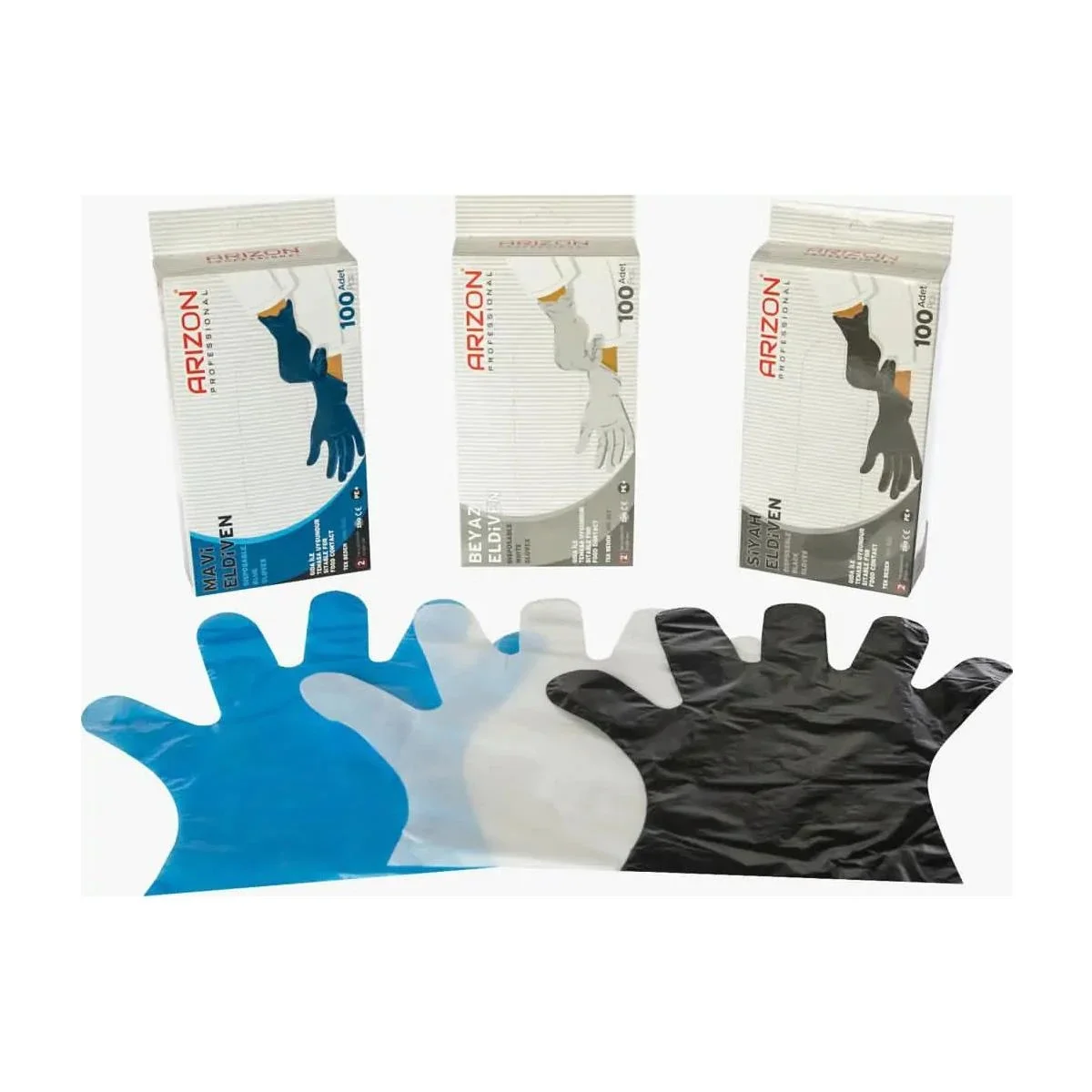 Arizon Powder Free Disposable Gloves 100 pcs Package