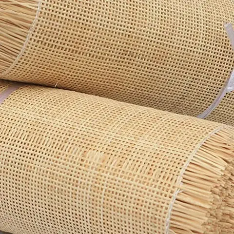 Natural Rattan Indonesian Cane Webbing Roll Material for Furniture Decoration Handmade Checkered Weaving Chair Cabinet Repair