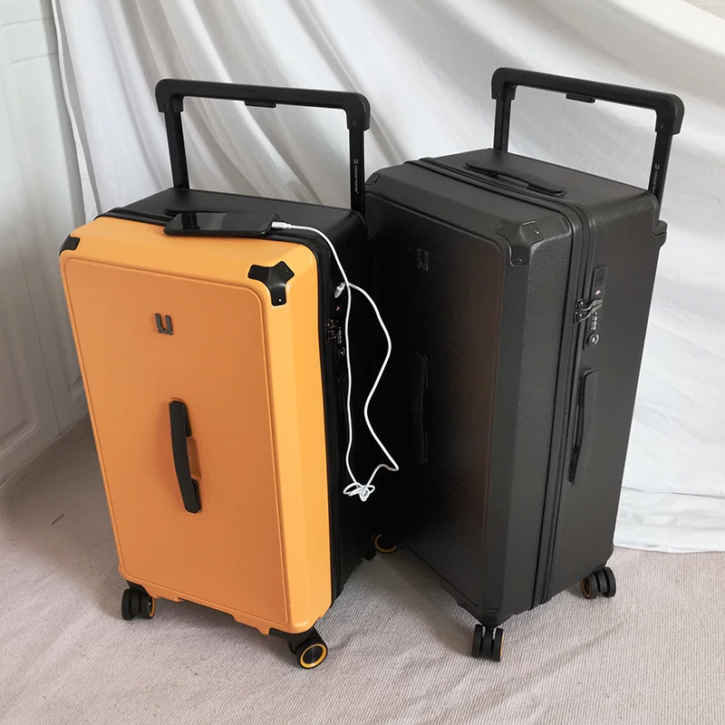 Travel luggage thickened large-capacity universal wheel trolley suitcase 26/28/30 suitcase wide trolley case with USB charging