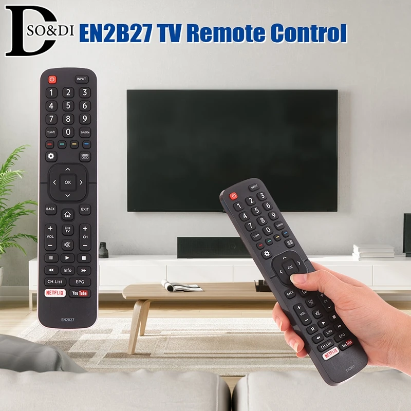 EN2B27 TV Remote Control Replacement For Hisense LCD LED Smart Television With Netflix You Tube Button