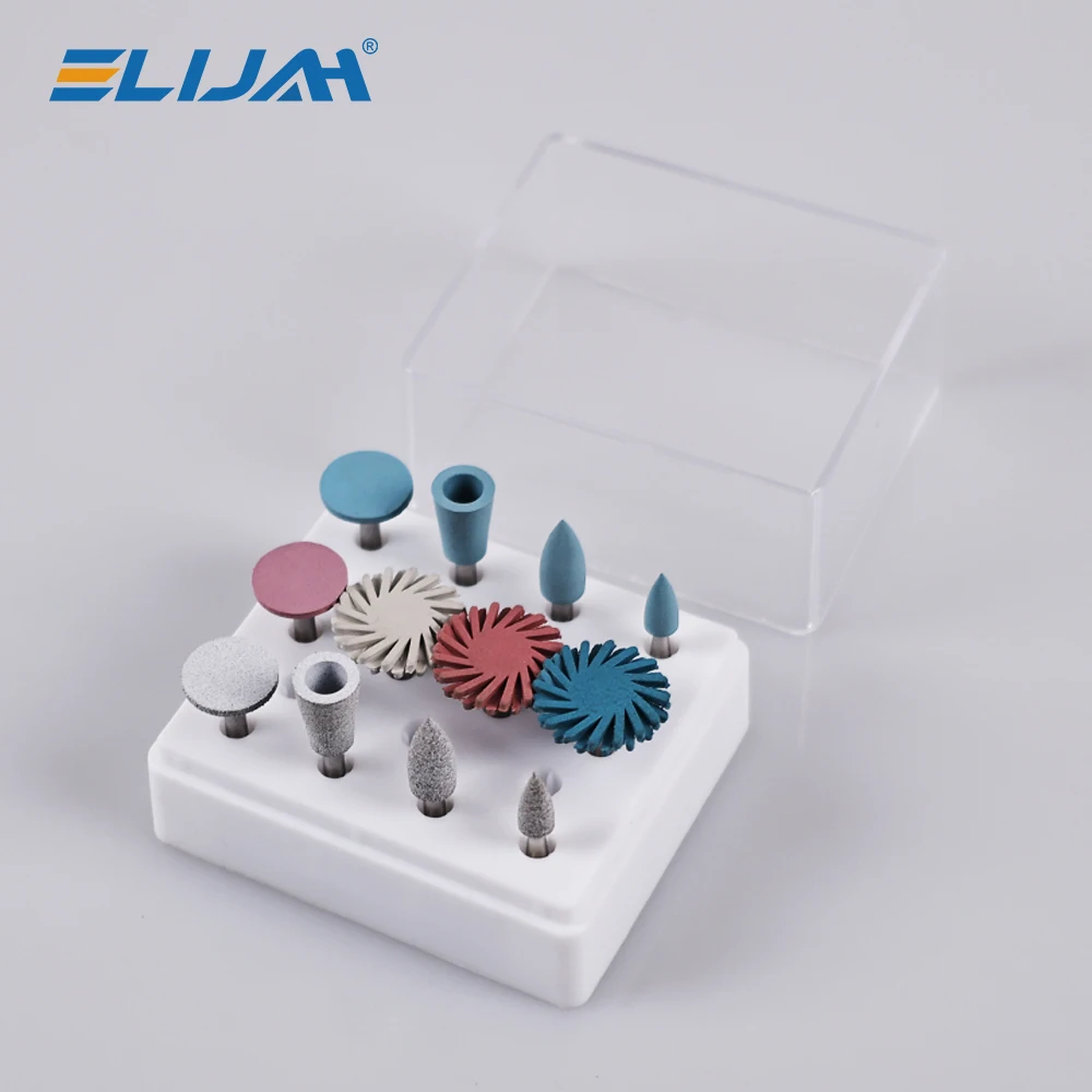 12 قطعة/صندوق الأسنان RA المطاط الماس الراتنج إطارات لامعة سيليكون مركب الراتنج طحن وتلميع مجموعة مواد طبيب الأسنان #4