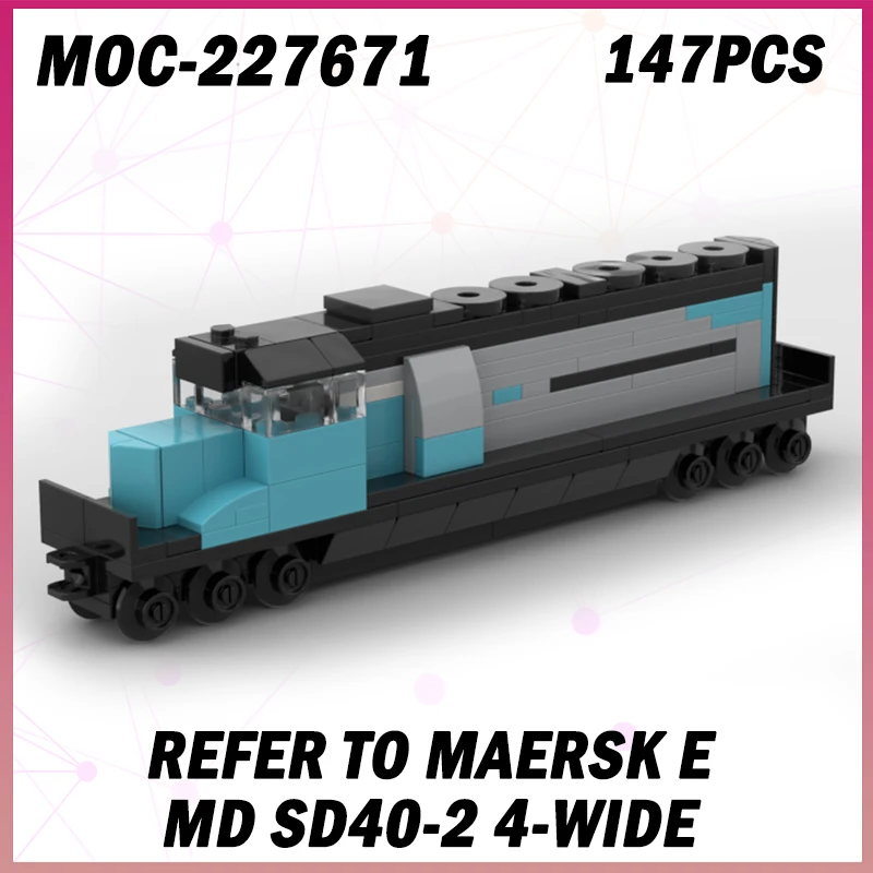 

147 шт. MOC-227671 MINI TRAIN Refer To Maersk EMD SD40-2 4-широкий строительный блок, модель, набор кирпичей, креативные детские подарки «сделай сам»