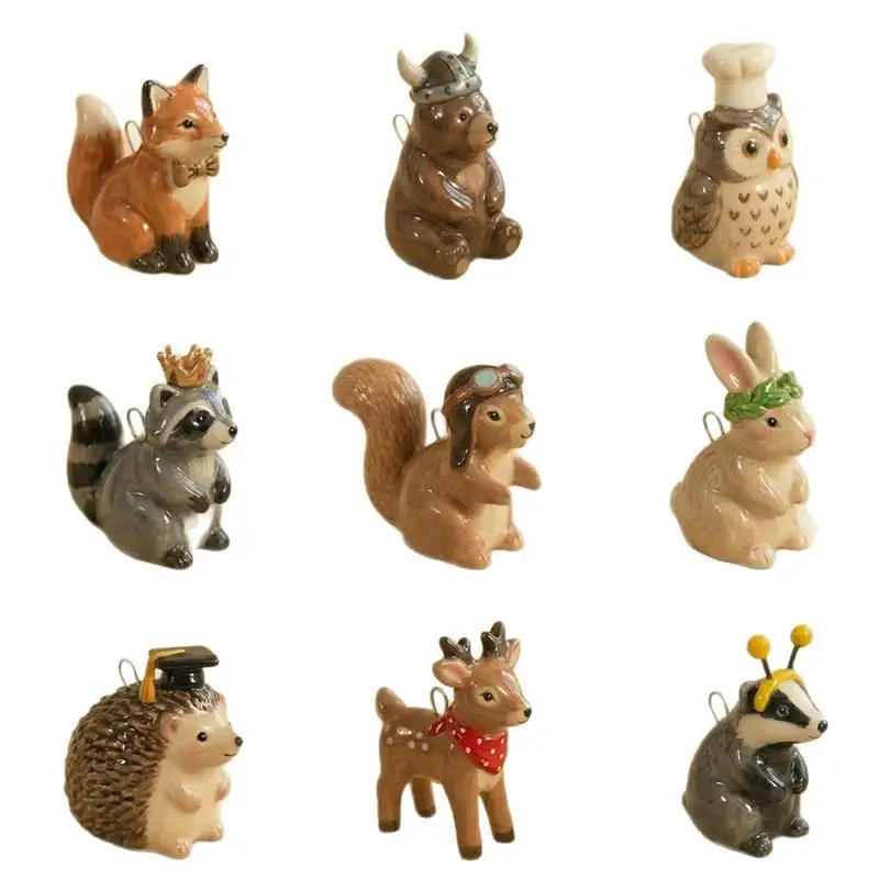 Fashion Cute 3D Animal Series Dog Fox Squirrel Brown Bear Pendant DIY Necklace Bracelet Color Preserved Jewelry Accessories
