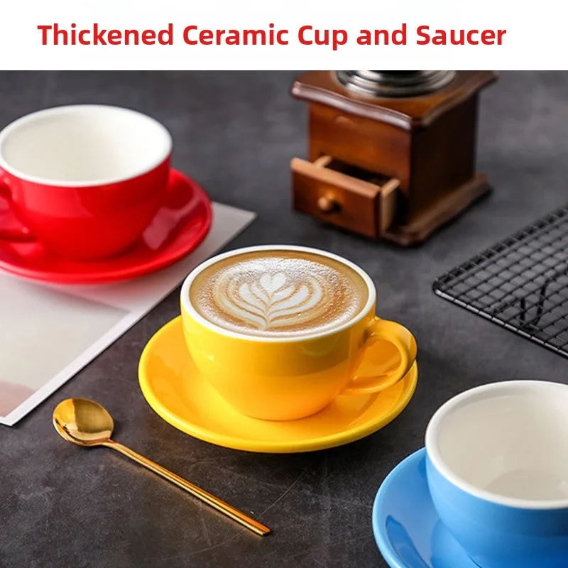 European Style Ceramic Coffee Cup Professional Latte Art Competition Set of 250-300ml for Home And Commercial Use