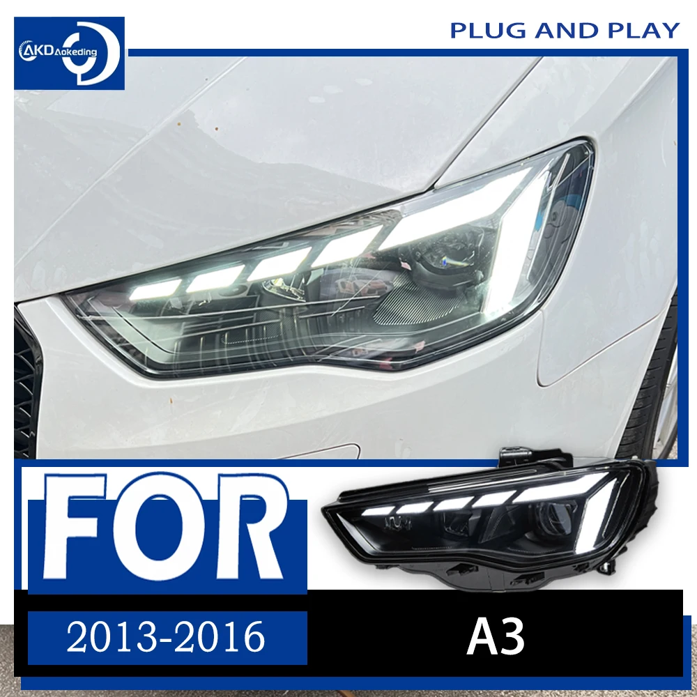 

AKD Car Styling Head Lamp for Audi A3 Headlights 2013-2016 A3 8V LED Headlight Projector Lens DRL Head Lamp Auto Accessories