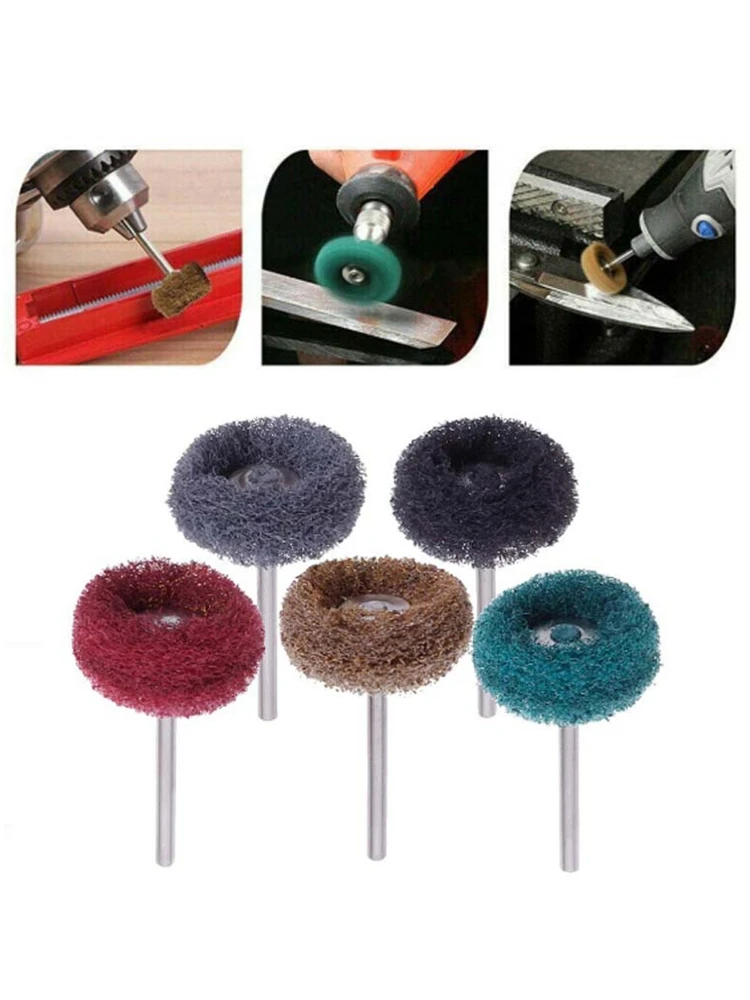 10pcs Mini Drill Abrasive Brush Nylon Buffing Polishing Wheel Dremel Rotary Hand Tool Accessories Set Rust Remover