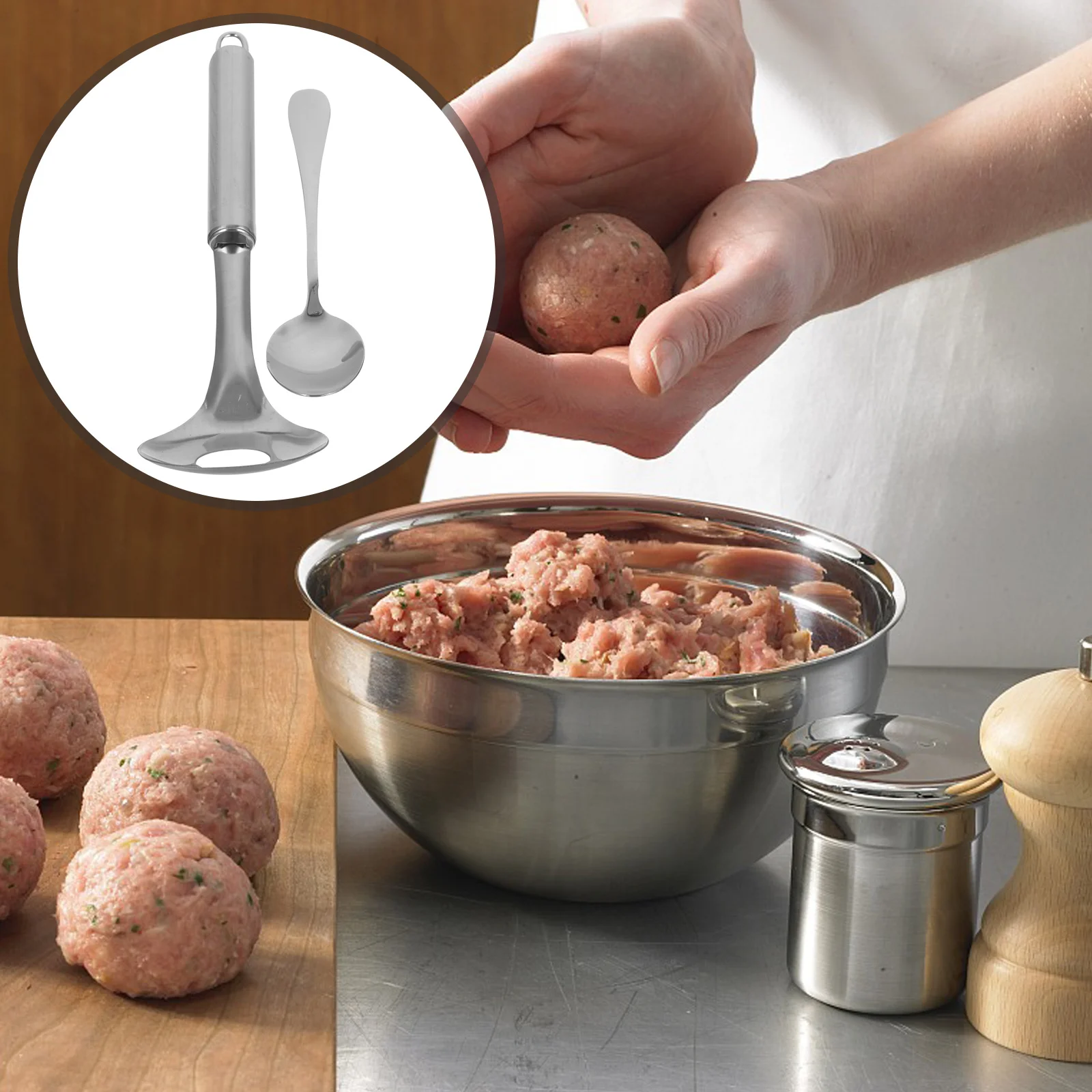 

2 Pcs Meatball Maker Kitchen Utensils Practical Accessory Slotted Spoon Making Tool Beef
