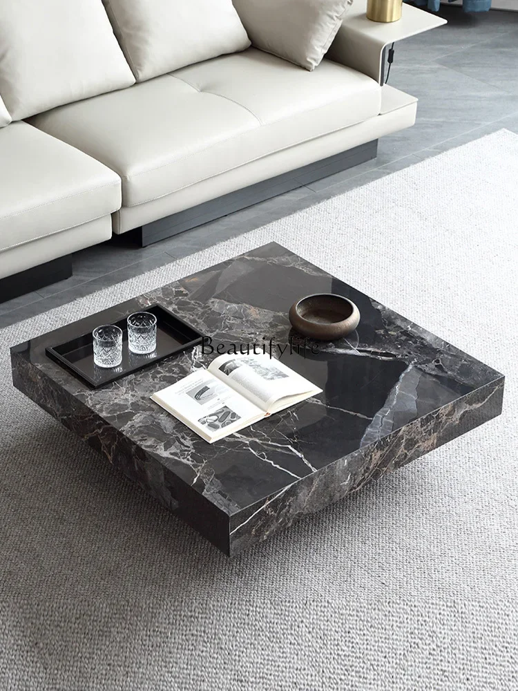 

lxLight Luxury Stone Plate Coffee Table Living Room High Sense Tea Table Minimalist Modern Minimalist