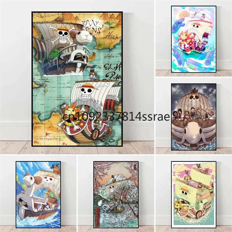 

Anime One Piece Ship One Cartoon Poster Print Canvas Painting Wall Art Mural Suitable for Cafe Home Wall Decoration Picture Gift