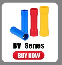 100 Stück Nylon-Elektro-Verdrahtungsverbinder, isolierte Crimpklemmen, Flachstecker, Rot, Blau, Gelb, MDFN, FDFN – Detail 7