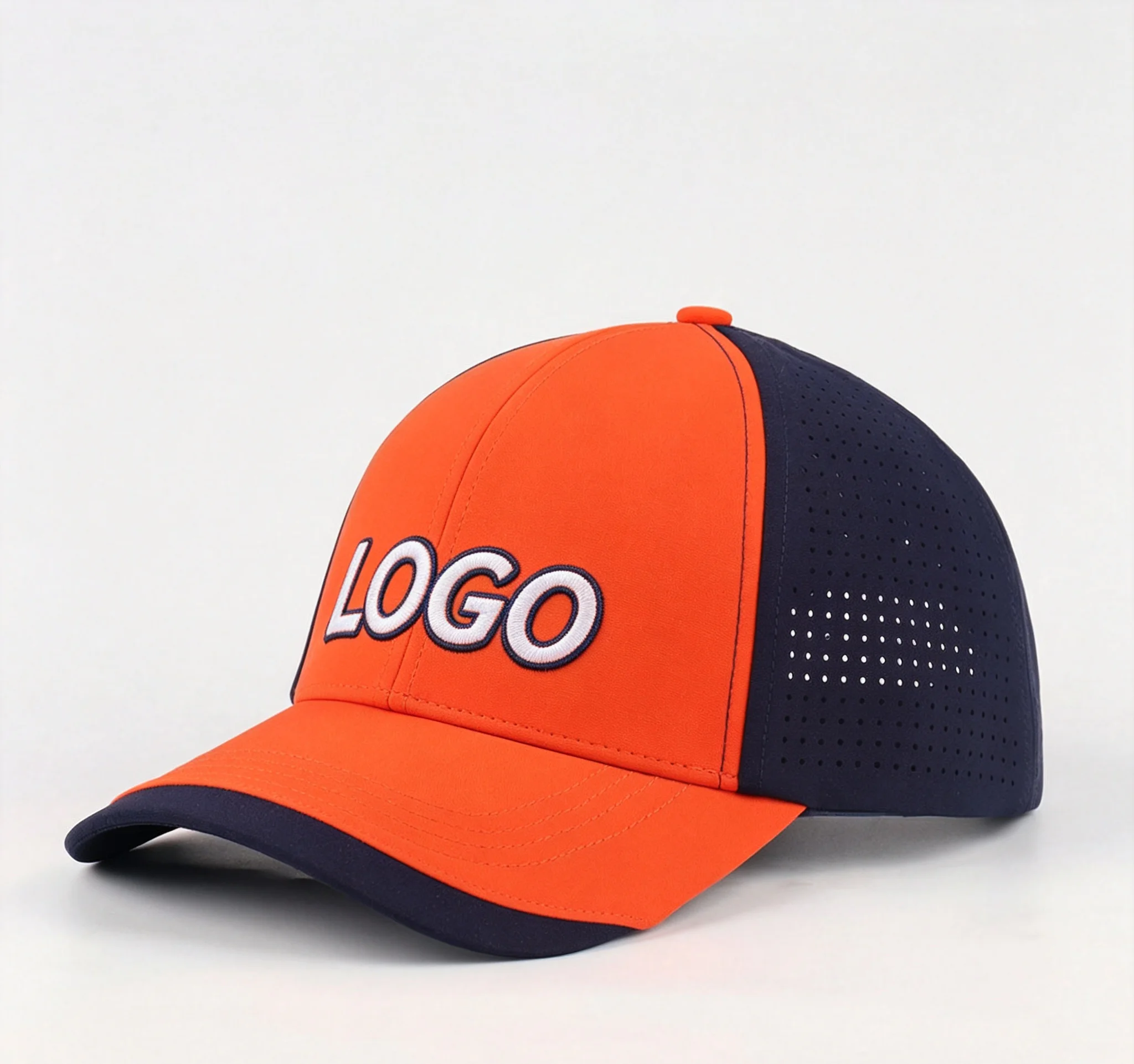 Custom 6 Panel Two Tone Golf Sports Cap Strapback Hat High Quality Waterproof Hats Raised Embroidered Logo for Men and Women