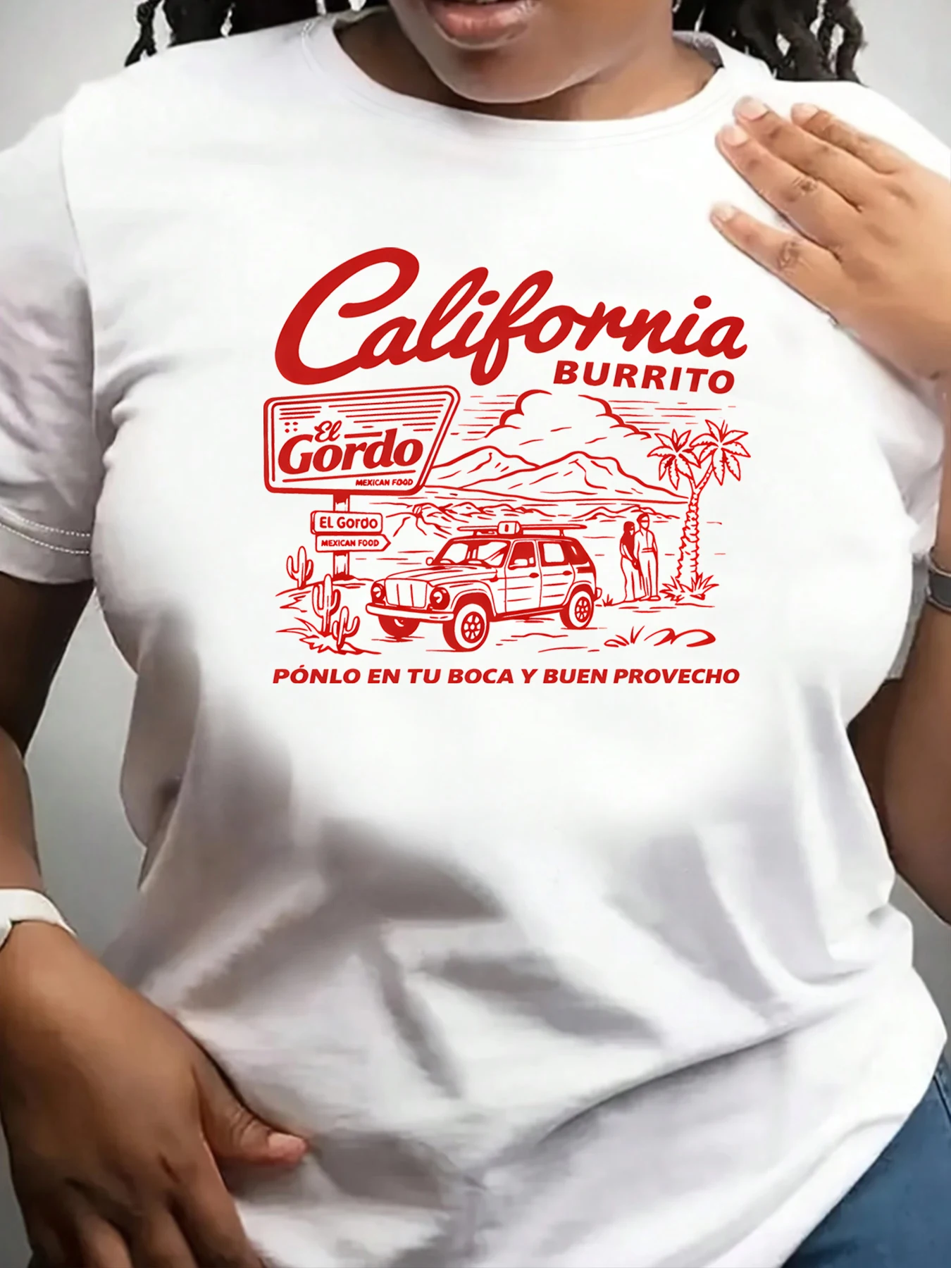 Street Fashion California - 【ZXH11262】California Roll Printed Women's Round Neck