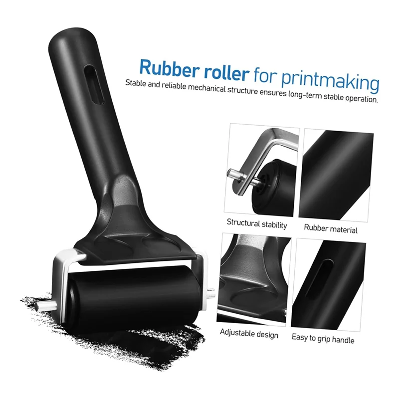 

3Pcs Drum Baler Reusable Brayers Art Printing Roller Brayers For Gel Printing Gel Printing Roller Reusable Rubber