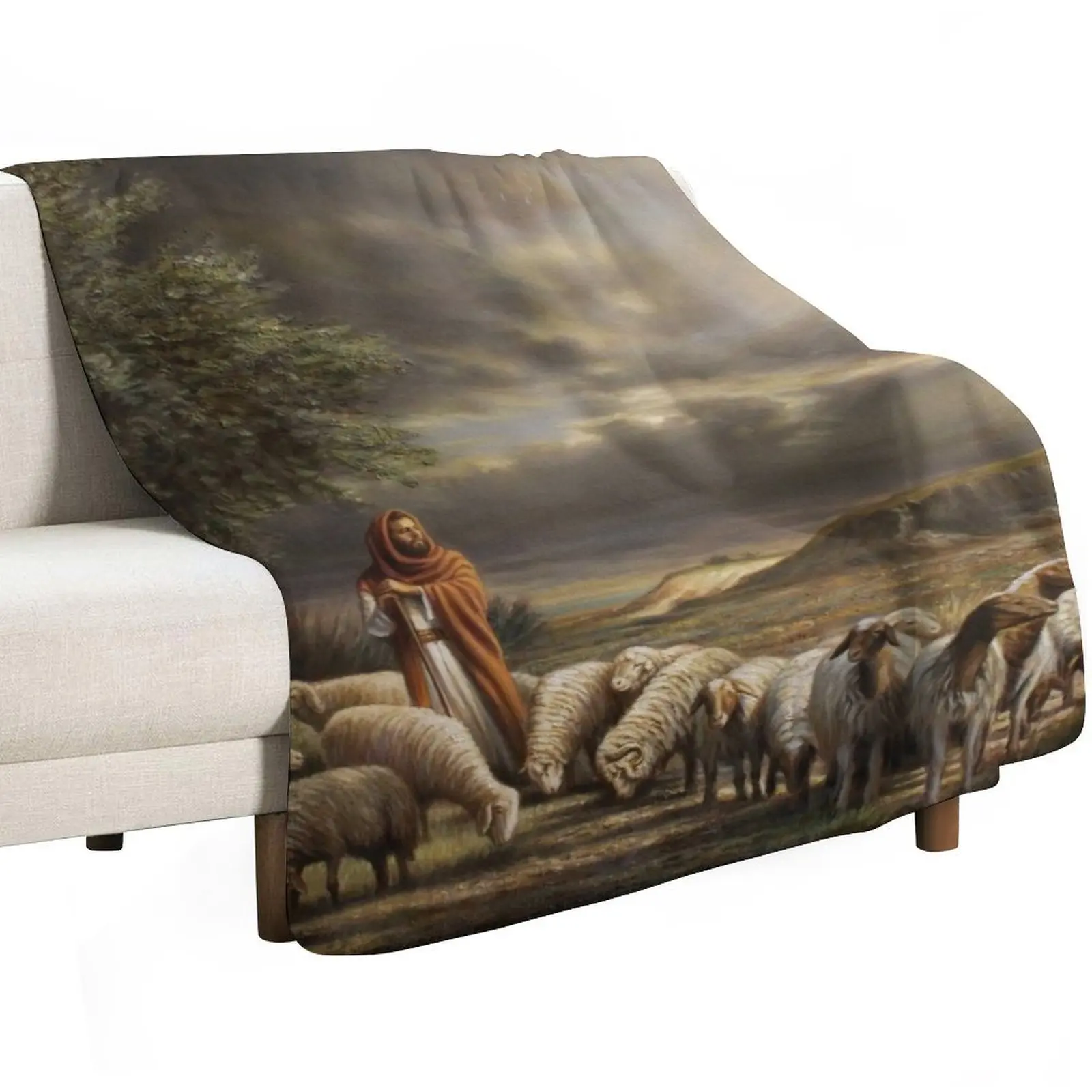 Shepherd with Flock Throw Blanket halloween blankets ands Thermal Nap Loose valentine gift ideas Blankets