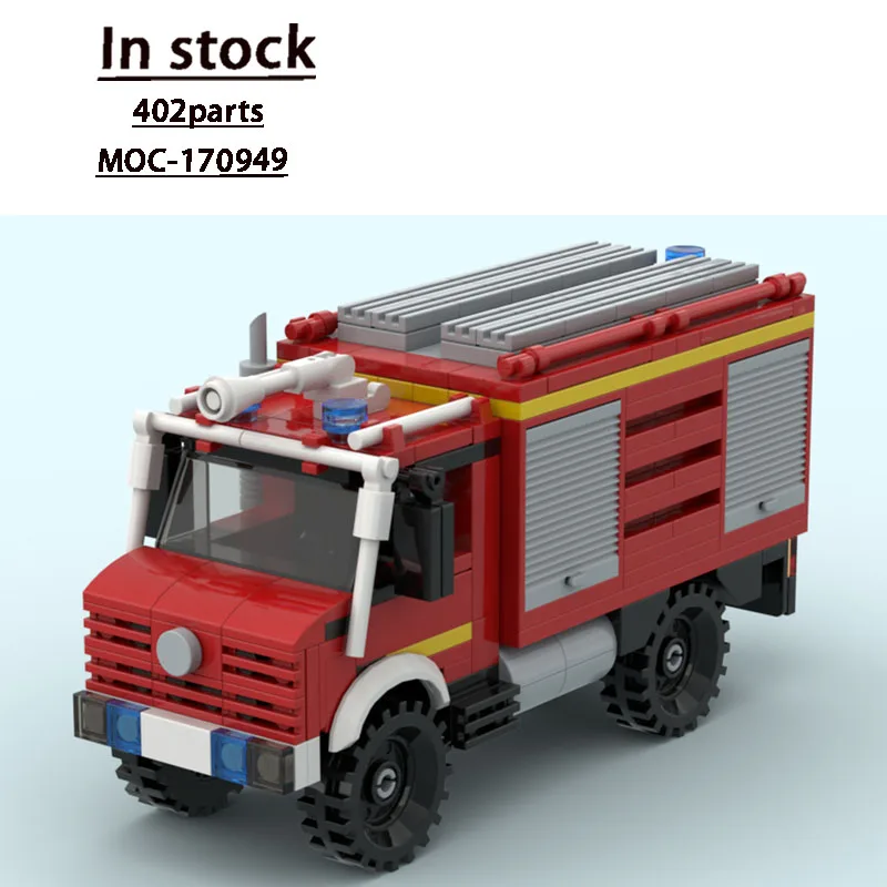 

MOC-170949 City Rescue Fire Brigade Fire Truck Building Block Model, 402Parts, Boys' Children's Birthday Building Block Toy Gift