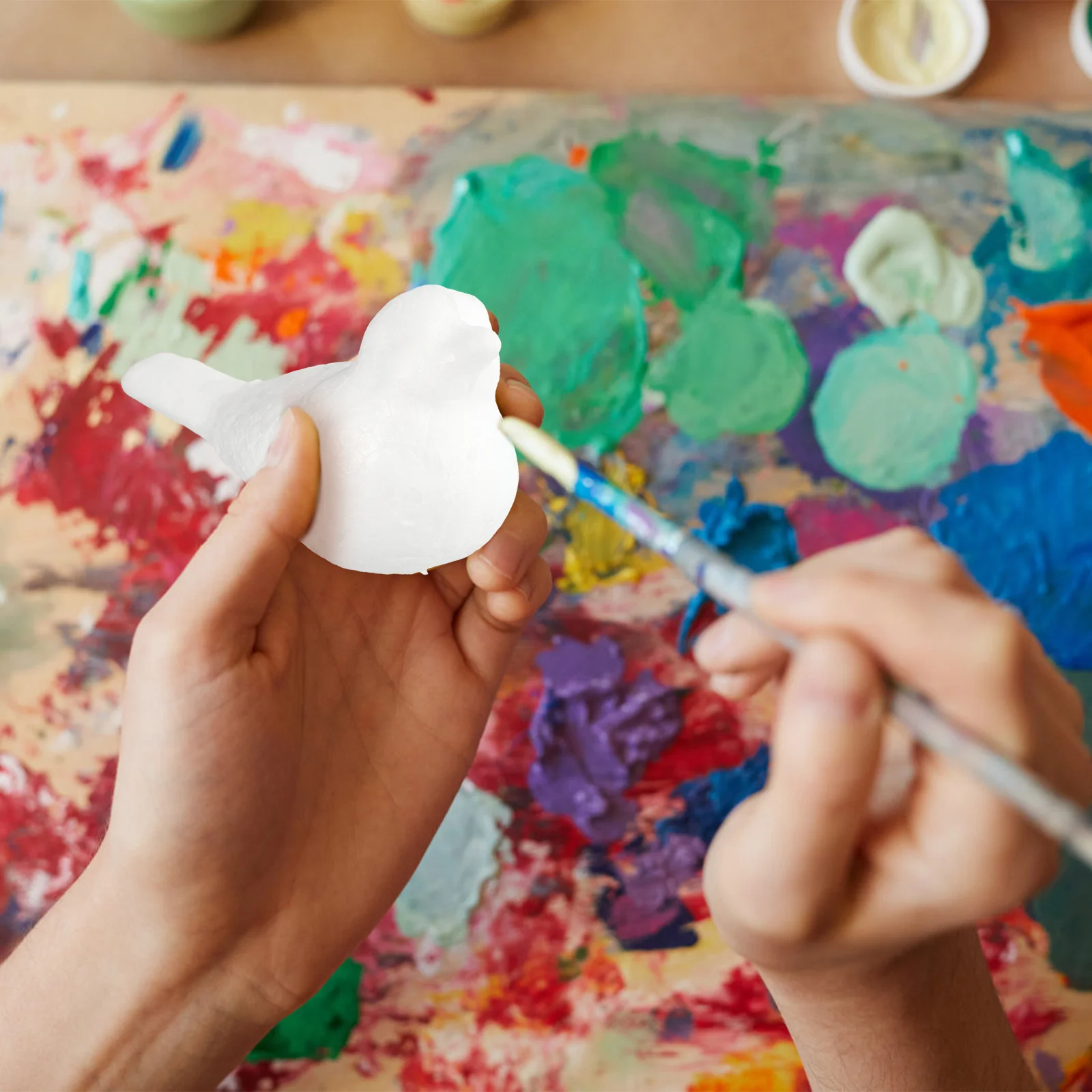 

10Pcs Foam Birds White Embryo DIY Painting Crafts Kids Creativity Hand-Eye Coordination Christmas Decoration Foaming Birds