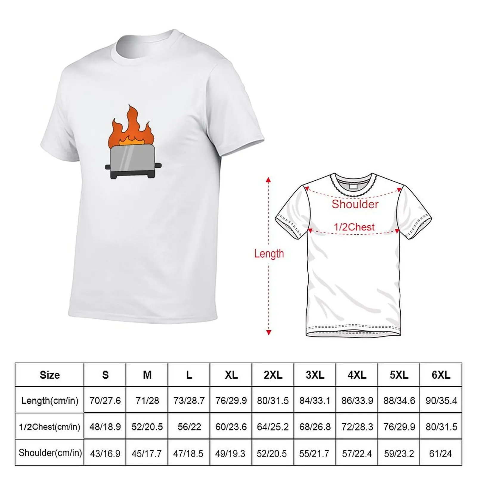 RAIN - Toaster on Fire T-Shirt Worker Basic Short Sleeve Tee