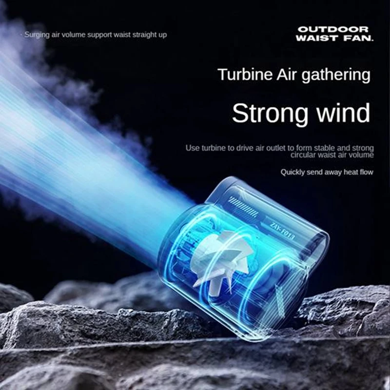 Ventilateur portable pour sports de plein air, portable, cool, monté à la taille, été, sous la chemise, petit ventilateur personnel avec clip