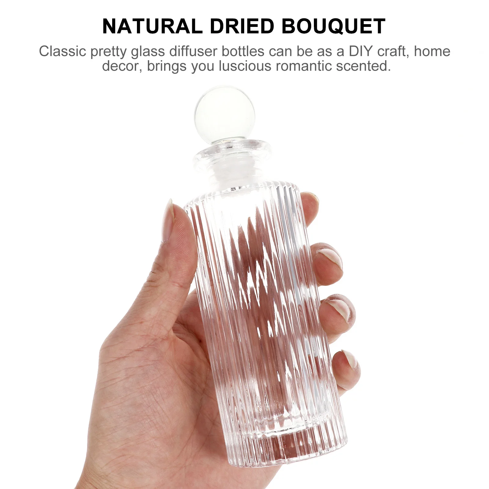 

1Set Glass Diffuser Bottles 150ml Clear Aromatherapy Refillable Fragrance Diffuser Container for Home Office Spa