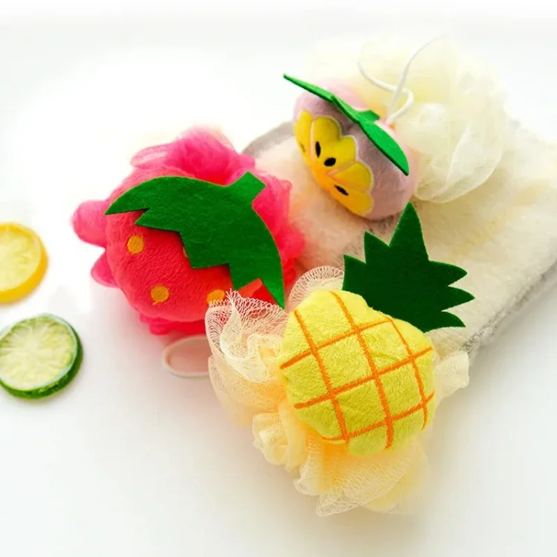Large Size Bathing Foam Bath Sponge Fruit Shaped Shower Ball Soft Exfoliating Body Scrub Cleaning Care Tool Bathing Accessories view 3