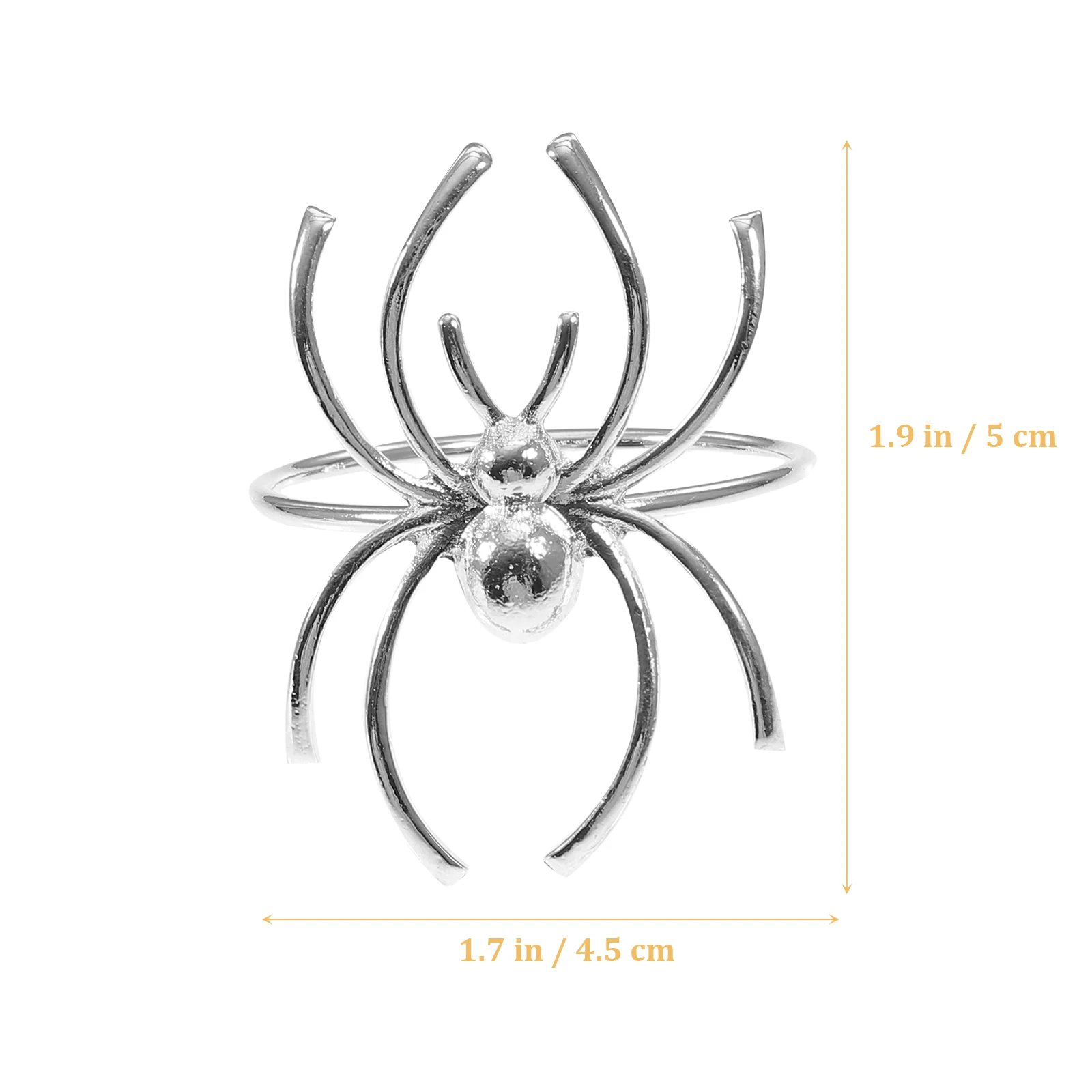 

6Pcs Halloween Napkin Rings Exquisite Spider Design Scary Atmosphere Decoration Handcraft Projects Dining Family Reunion Silver