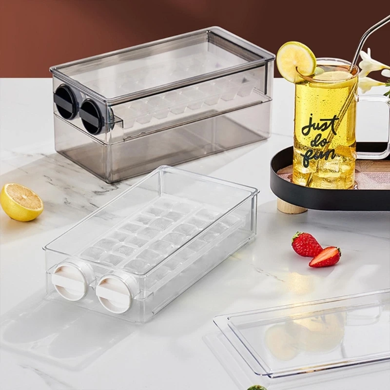 

Household Ice Tray Diy Molds Refrigerator Large Capacity Ice Storage Box Ice Ice Making Box Ice Mold Lattice Rotating