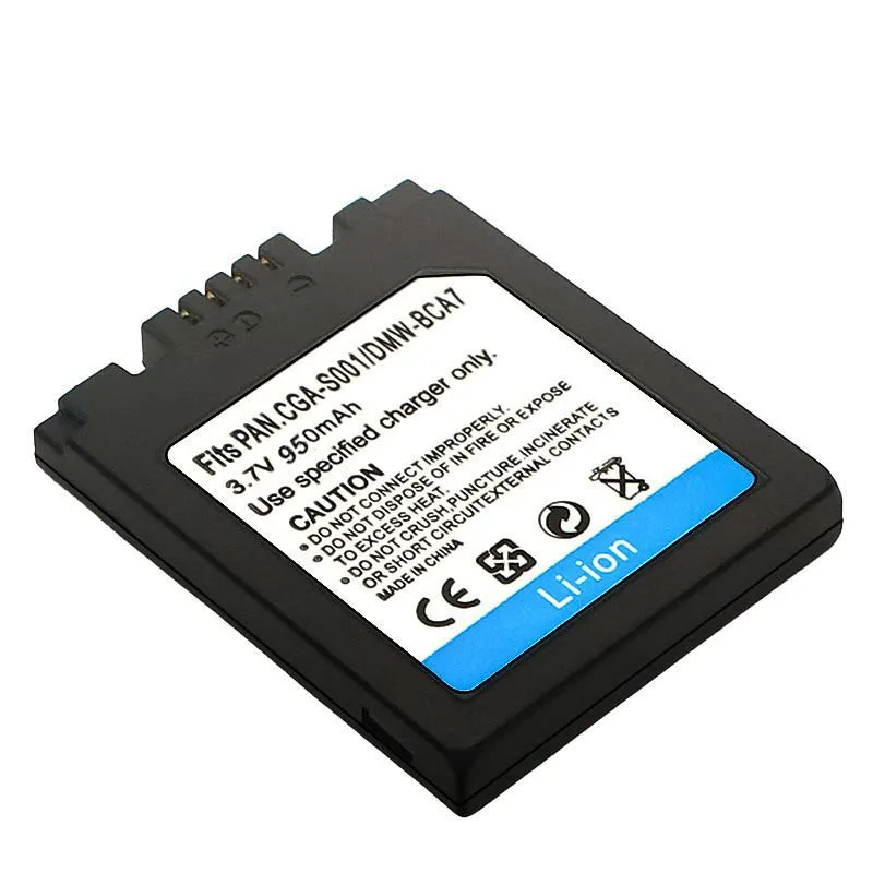 3.7V 950mAH CGA-S001/DMW-BCA7 Camera Battery for Panasonic CGA-S001E  DMC-FX1 FX5 F1 GX