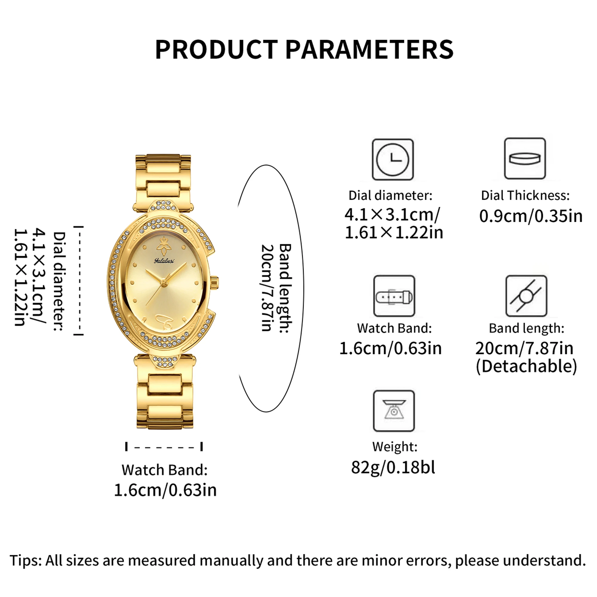 Ladies' Watches Luxury Brand Oval Quartz  Women Vintage Elegant Waterproof Golden Steel Bracelet Wristwatch Pigeon Egg Oval Dial