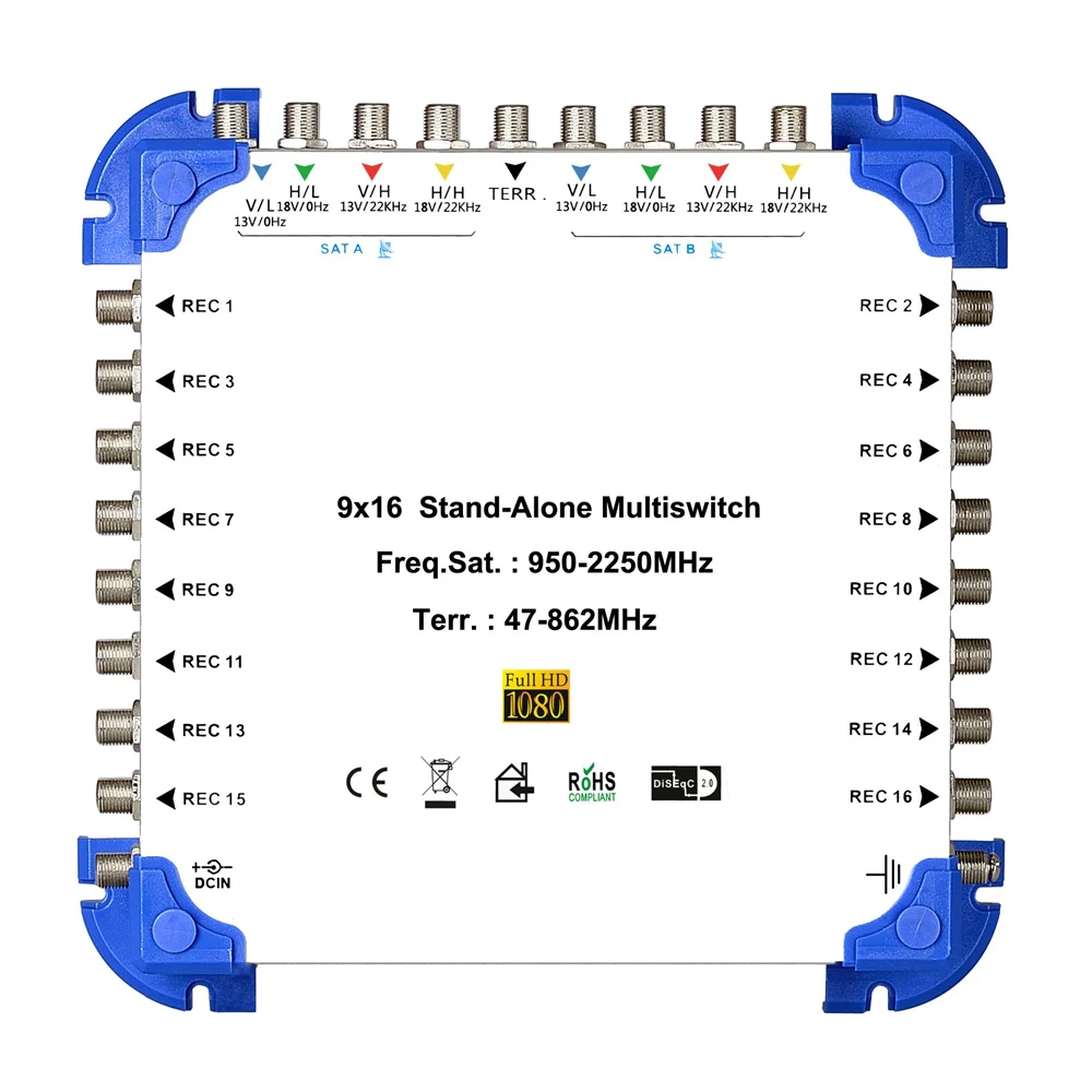 

Softel SMATV 950-2150 МГц Многопортовый 5 входов 8 выходов Каскадный коммутатор спутникового телевидения