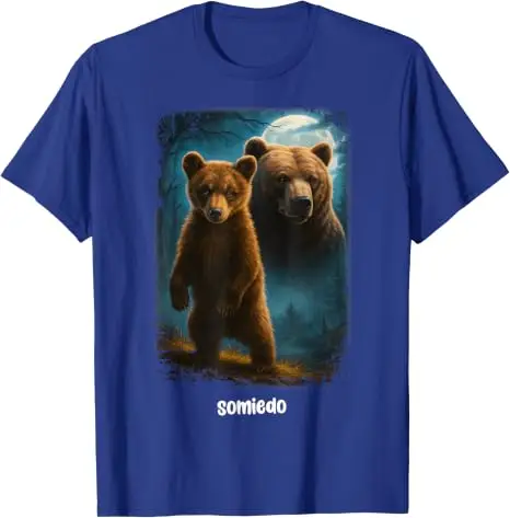 Somiedo Bär Lustiges Tierliebhaber-Bären-T-Shirt Y2k Camping Grafik Ästhetische Kleidung Humor Weiches Baumwoll-T-Shirt Kurzarm Geschenk – Detail 14