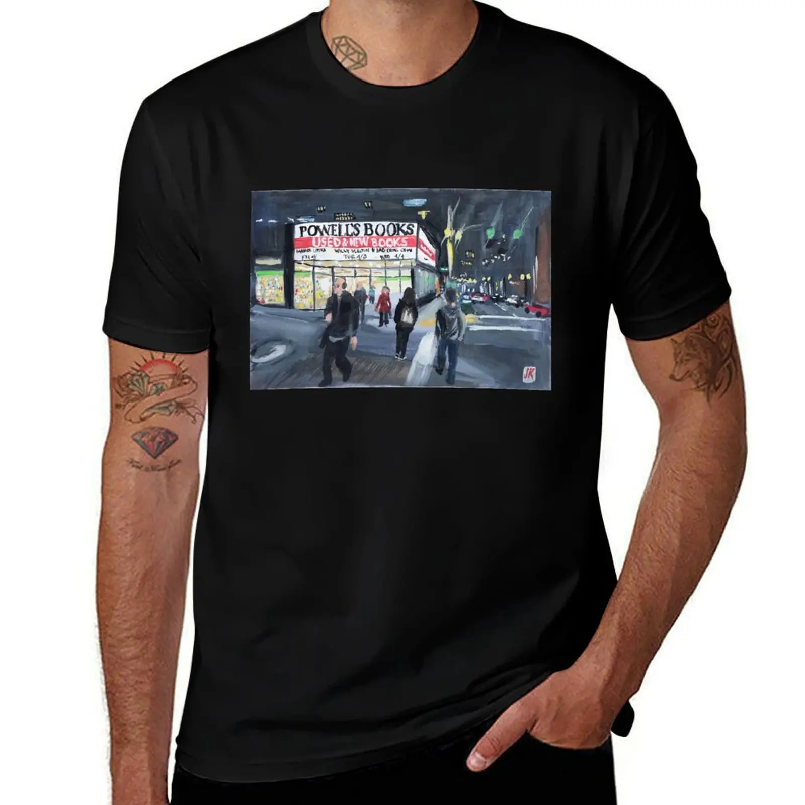 Powell’s City of Books - Portland, OR T-Shirt Comfortable Workout Short Sleeve Shirt T-Shirt