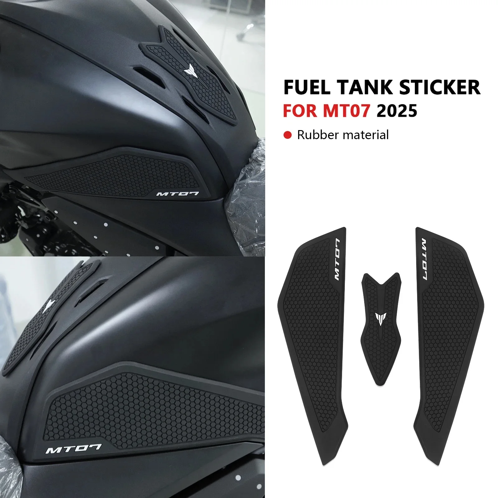 

Для Yamaha MT-07 2025 MT07 2025 mt07 мотоциклетные боковые накладки на топливный бак, защитные наклейки, наколенники, тяговая накладка
