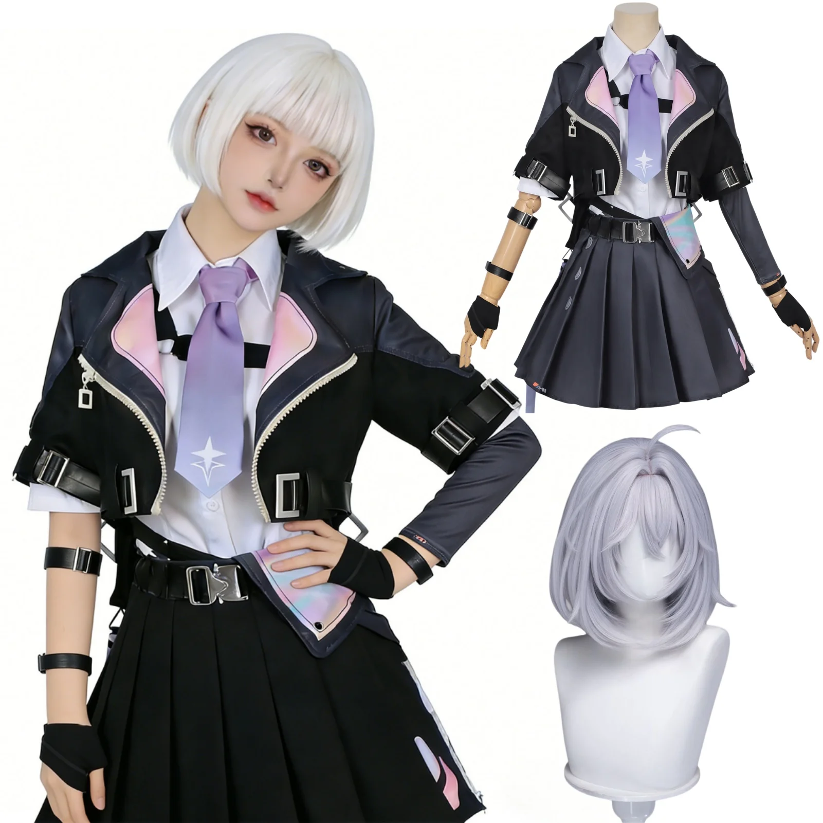 

Neverness to Everness Zero Woman Cosplay Anime Game Costume Wig