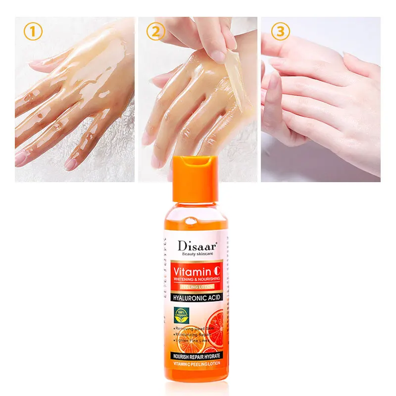 Gelbes Peeling-Lotionöl, 100 % organisches Bleichen, Peeling für dunkle Haut, Aufhellung, nährende Hyaluronsäure, feuchtigkeitsspendende Körperpeeling