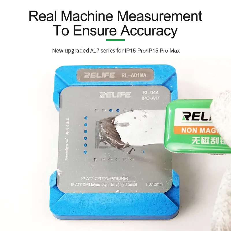 Imagem -03 - Relife-universal Cpu Reballing Stencil Platform para Android e Iphone Series ic Chip Planting Luminária Modelo Tin Rl601ma 10 em 1