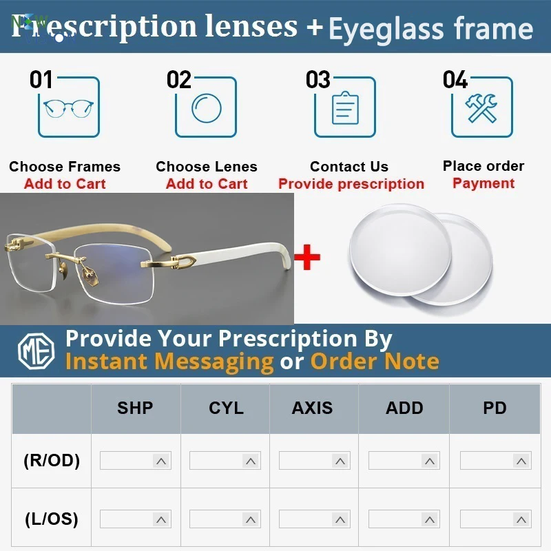2025 Natural Buffalo Horn Rectangular Glasses Frame Men Handmade Design Frameless Optical Eyewear Women Myopia Reading Eyeglass