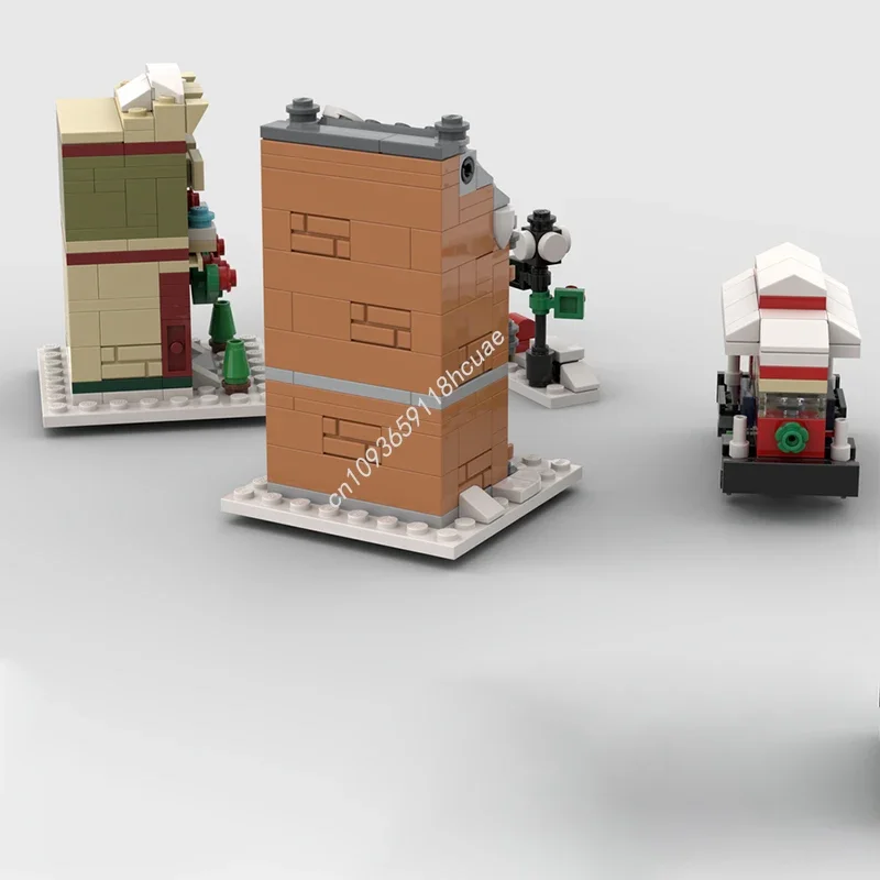 

473 детали MOC: Мини-модульная модель улицы для праздников, конструктор, игрушка, идея подарка на день рождения, архитектурный конструктор для детей, подарки на Рождество