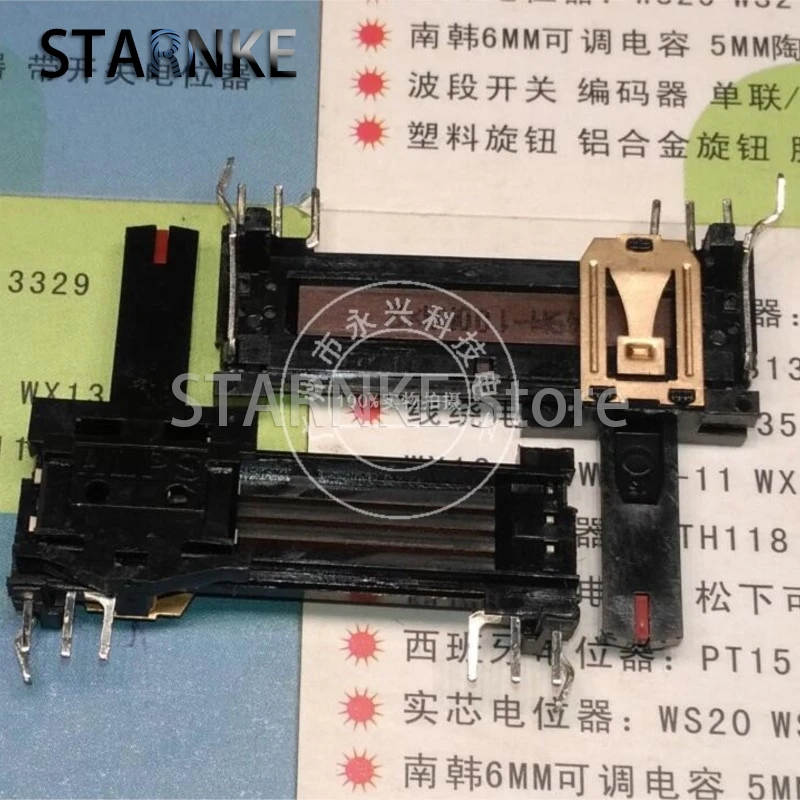 2PCS 3.5CM Straight Slide Potentiometer 35MM Dual Channel A100K Mixer Fader 100KAx2 Sliding Pusher